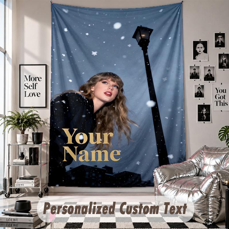 Wall Hanging Tapestry With Custom Name & Text, Taylor Swift Decorative Tapestry For Bedroom