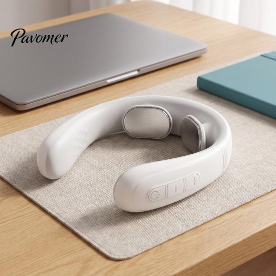 Hands Free Neck Massager Electric with Heat, 10 Modes & 16 Intensity Levels, Heated Cervical Lightweight Cordless Massager, Wearable Relaxer for Pain