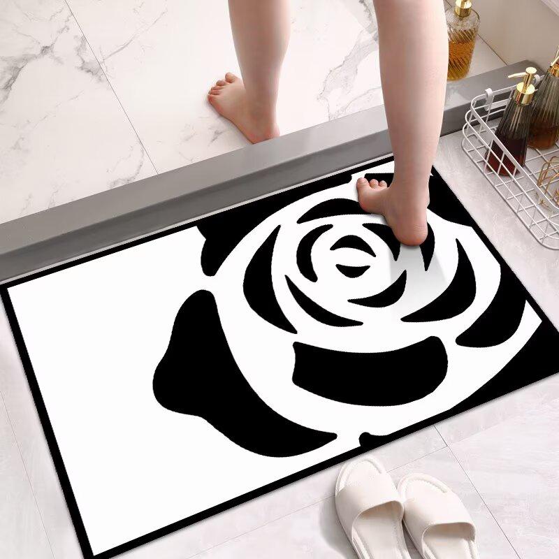 Bathroom Floor Mat, Door Mat Into the Door, Foot Mat Toilet Toilet, Water-absorbing Non-slip Mat, Household Bathroom Carpet