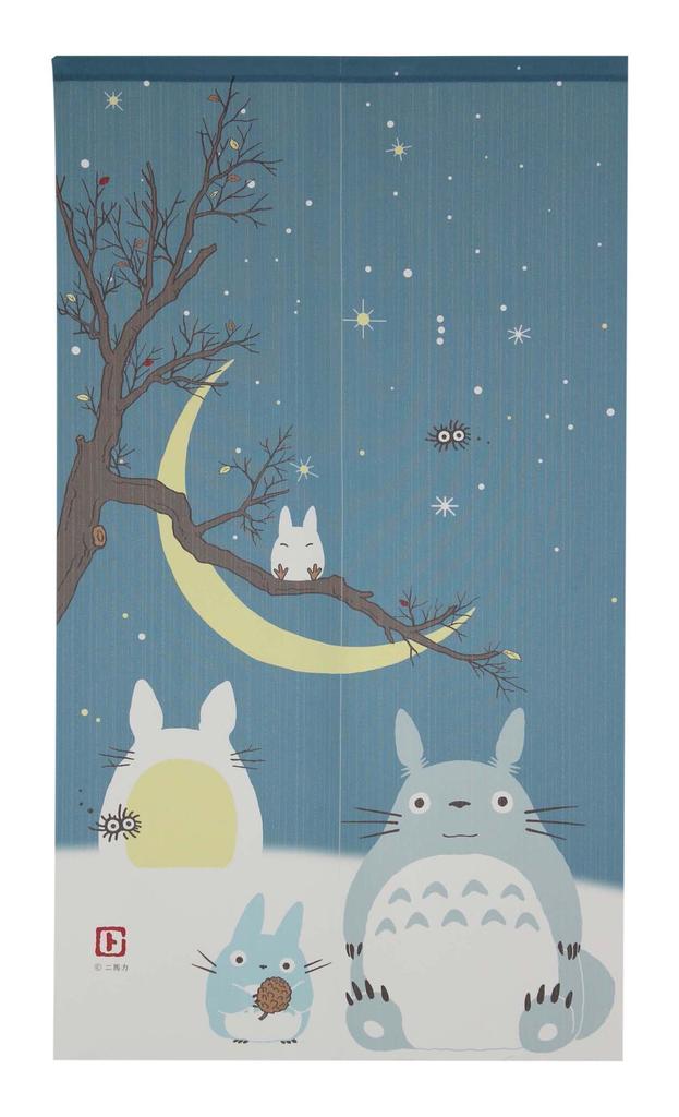 Narumikk Curtain Totoro Winter Sky and Crescent Moon 85 X 150cm Size 10-320