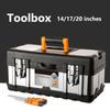 14/17/20 Inches Double Layer Tools Storage Box with Handle Multifunctional Tool Multiple Specifications Portable Toolbox Organizer