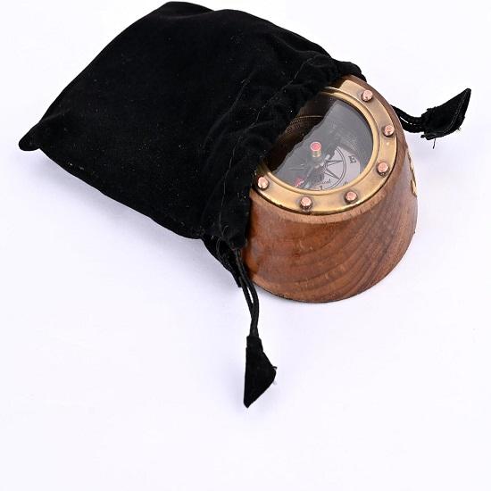 Brass Nautical Paper Weight Desk Compass Navigation Pirate Boat Gift Compass