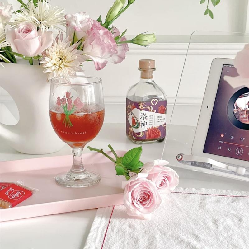 Креативная стеклянная чашка со свежим цветком, термостойкая чашка для сока, кофейная чашка, чашка для воды, подарочный кубок