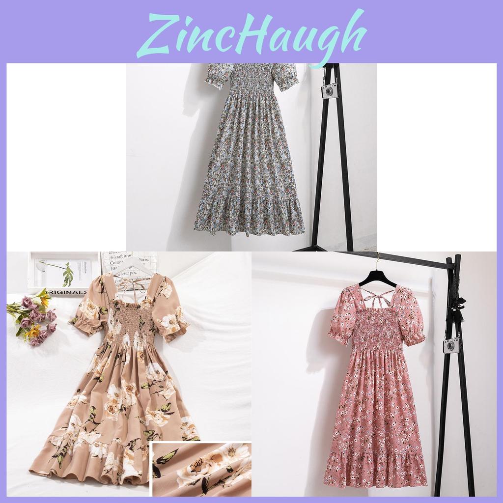 Vintage Floral Dress With Pleated Skirt And Cross Tie For Elegant Summer Workwear