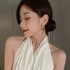 Серьги-подвески Huitan Pear Green CZ для женщин, темпераментные, золотистого цвета, висячие серьги, офисные женские роскошные модные украшения