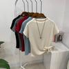 C S In The Room Feed Rib Slim Half neCk Cap Sleeve Knit 5Color