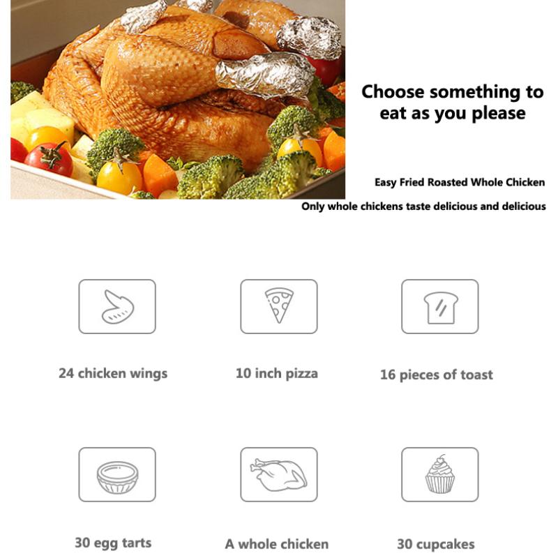 Воздушная духовка для жарки, большая емкость, два в одном, паровая жарка, аэрофритюрницы, безмасляная двухслойная электрическая печь для выпечки