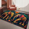 Psychedelic Elephant Rug Colorful Boho Entryway Doormat NonSlip Easy Clean Vibrant Carpet for Living Room Bedroom Pet Friendly