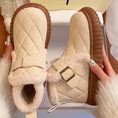 Женские зимние дутики с набивкой и утолщенные 2025 новые теплые туфли на платформе, туфли-хлебцы, северо-восточные хлопковые туфли, нескользящие туфли на мягкой подошве