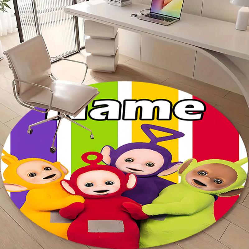 Personalized T-Teletubbies Round Chair Office Rug - Perfect for Mat, Office Chair & More - Ideal Gift for Birthdays and Holidays