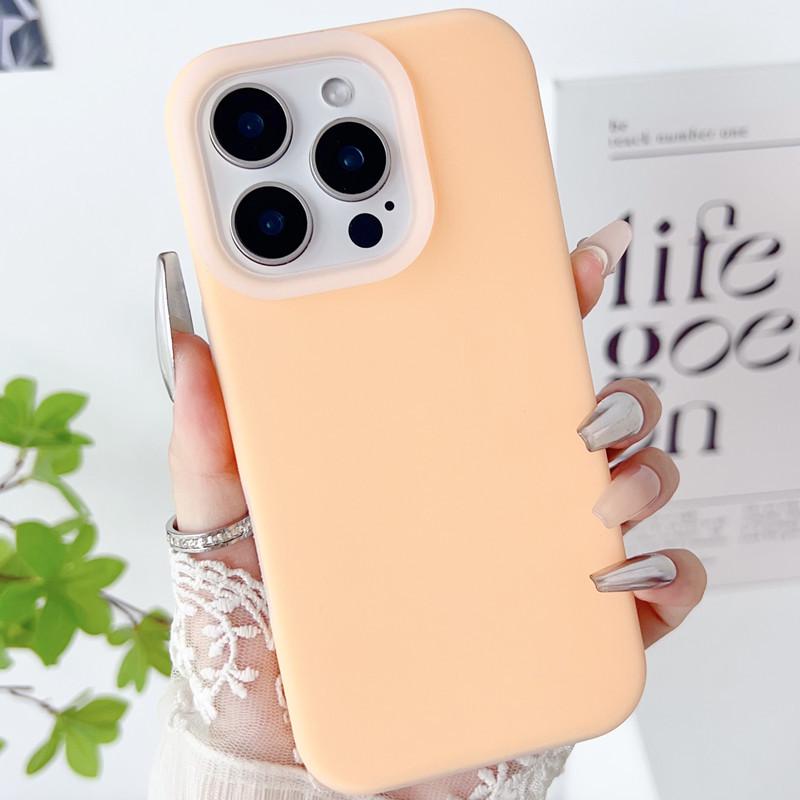 Жидкий силиконовый чехол для телефона для iPhone 12/13/14/15 Pro Max/16, Минималистичный дизайн «желе»