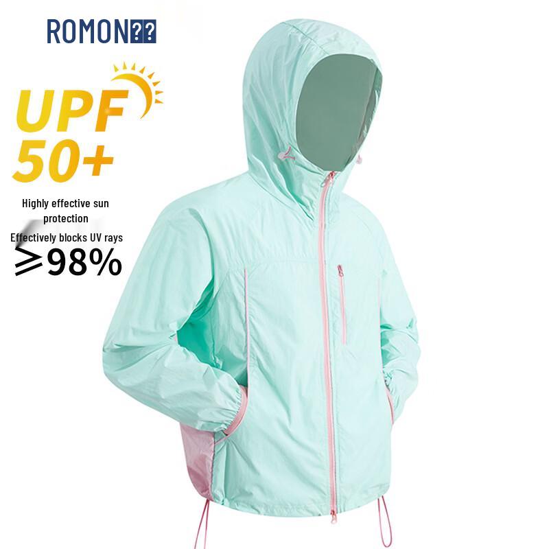 ROMON Мужская летняя куртка с капюшоном, защита от УФ UPF50+, цветовые блоки
