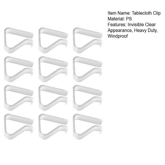 Yousheng 12 шт. невидимый прозрачный зажим для скатерти, нескользящий, сверхпрочный, прозрачный, для использования в помещении, на открытом воздухе, на свадьбе, на пикнике, на кемпинге, на обеденном столе, держатель для чехла