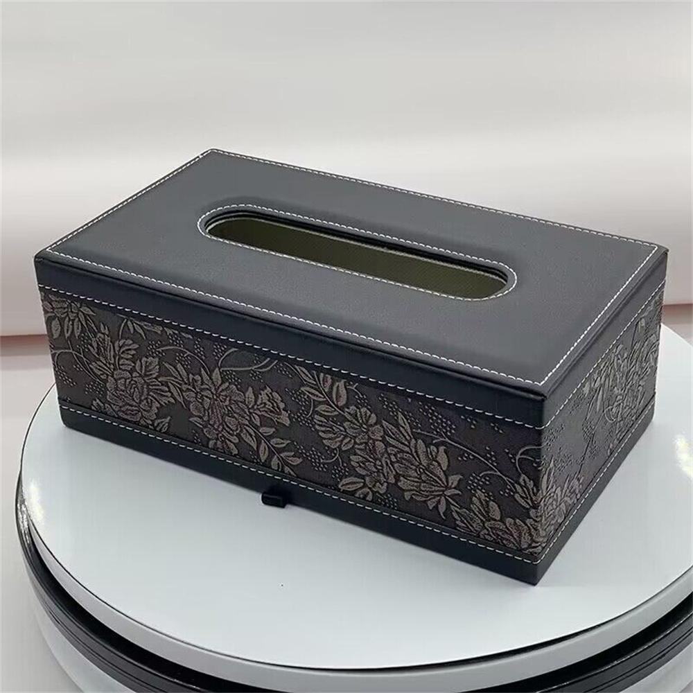 Кожаная коробка для салфеток Высококачественный автомобильный диспенсер для салфеток Контейнер для хранения салфеток Анти-влагостойкая бытовая коробка для хранения салфеток