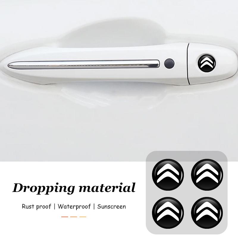 8pcs Car Door Keyhole Protection Sticker Decoration Accessories For Citroen C4 C3 C5 C1 C2 C6 C4L DS3 DS4 Berlingo Picasso