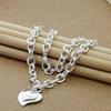 Double Heart Necklace 925 Sterling Silver Fashion Jewelry