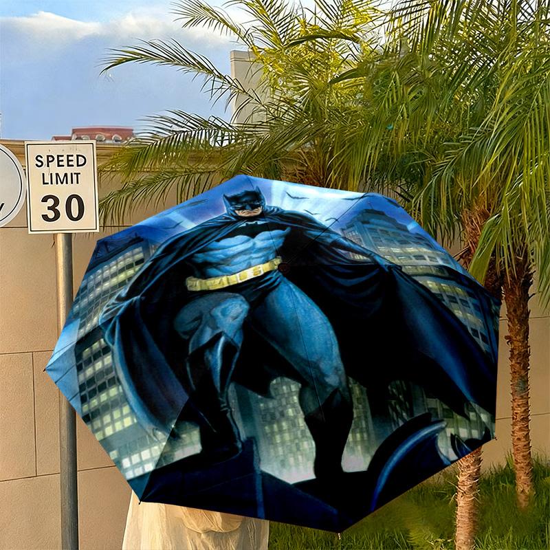 1PC Batman: Night City Guardian Automatic Umbrella - Suitable Travel Outdoor Portable Umbrella Birthday Gift Daily Essentials