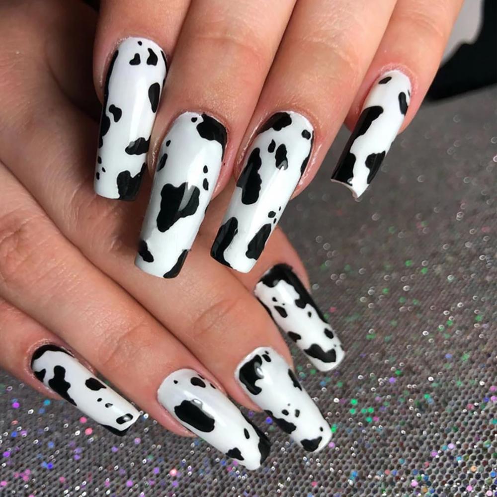Дизайн Корова Маникюр DIY Nail Art Наклейка для ногтей с принтом коровы самоклеящаяся наклейка 3D неправильные пятна