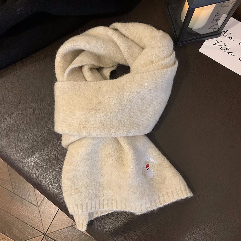 Christmas Gift Soft Waxy Scarf for Women Autumn and Winter Versatile Warm Korean Version Student Red Deer Scarf