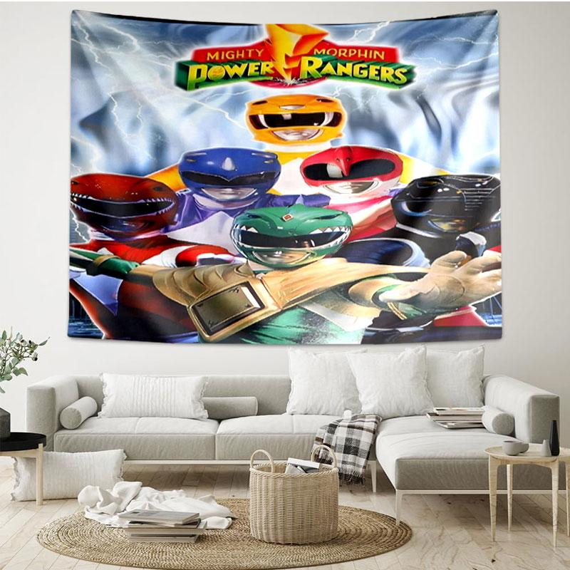 Mighty Morphin Power Rangers Print Tapestry - Portable Wall Decor Cloth, for Home, Dorm, Travel, Bedroom, Living Room - Ideal Birthday Housewarming Gi