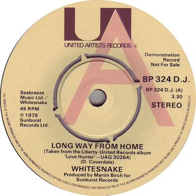 7-дюймовая пластинка WHITESNAKE - Long Way From Home BP324DJ United Artists 1979 UK Рок Б/У