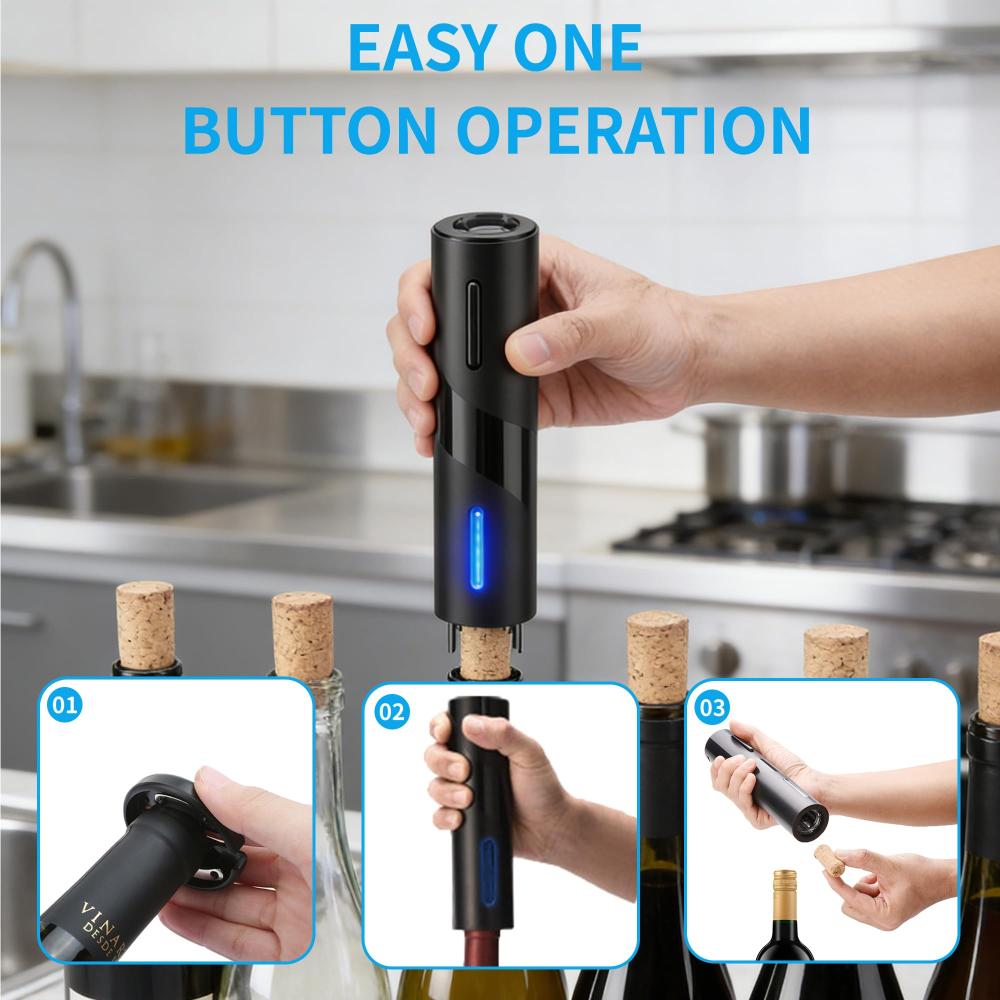 2/4 in1 Electric Wine Bottle Opener Automatic Red Wine Corkscrew Wine Opener Bar Wine Tools Kitchen Products ABS Device for Wine 5