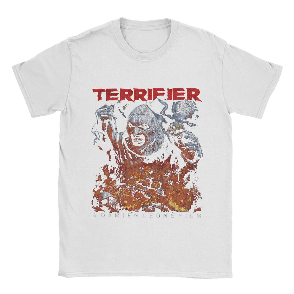 Мужская футболка Terrifier Винтажная 100% хлопок Футболки с коротким рукавом Хоррор Фильм Футболки Круглый вырез Одежда Идея для подарка