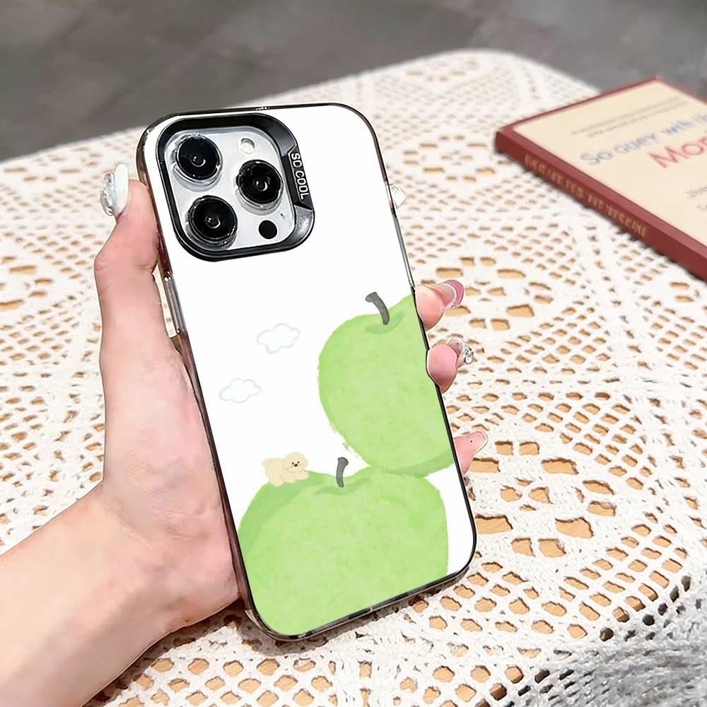 Fruit Party Phone Case For iPhone 17,16,15,14,13,12,11 Plus,Pro Max,XS,Colored silver phone case