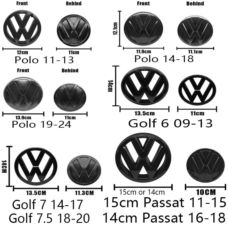 For Volkswagen Car Logo Front Bonnet Hood Rear Tail Trunk Emblem For Volkswagen VW Polo Passat Golf 6 7 7.5 MK6 MK7 MK 7.5 Replace Accessories zs0