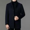 Мужское двухстороннее кашемировое пальто с воротником-стойкой, шерстяное пальто средней длины на пуховой подкладке, воротник из меха норки средней выдержки
