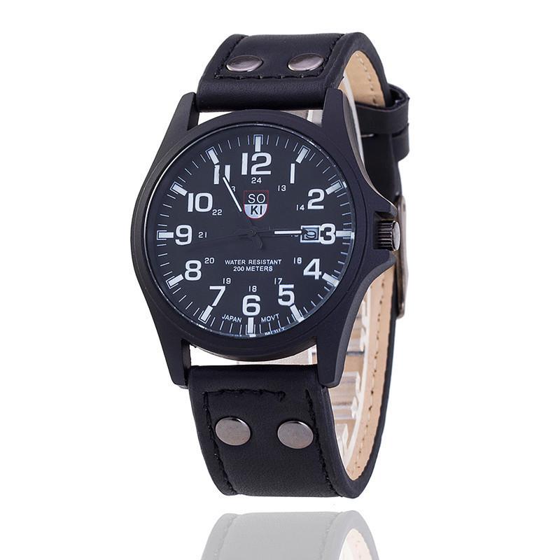 s Men's Watches Matte Leather Quartz Male Wristwatch Date Calendar Casual Watch For Men Fashion Sport Reloj Hombre Gift