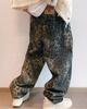 Unisex Tan Leopard Jeans Denim Pants Women Oversize Wide Leg Trousers Streetwear Hip Hop Vintage Loose Casual Animal Print