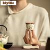 2 шт./лот Ручная работа Золотое тиснение Кошка Чашка для чая Традиционная пиала для чая Кувшин Чашка для дегустации и ароматизации Ча Чжань Мастер-чашки Кафе Ремесло 50 мл