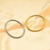 Stainless Steel 18K Gold Plated Bamboo Segment Oval Clasp Bracelet Minimalist Solid Round Bone Design Women