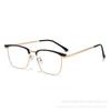 Half frame eyebrow metal glasses men's flat glasses European and American street shooting anti-blue light flat light glasses frame women's tide color-