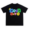 Color Drawing Letter Good Days Print T-Shirt Men Women Creativity Summer Cotton Short Sleeve Street Style Oversized Casual Top