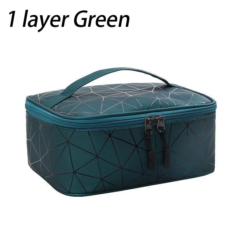 Portable Nail Polish Storage Bag Makeup Cases Organizer Cosmetic Handbag with Handle 1/2 Layers Essential Oil Bag for Travel