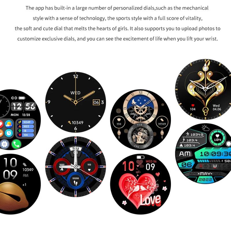 2025 Новые Смарт-часы с GPS-трекингом для женщин, AMOLED HD-экран, Пульсометр, Измерение артериального давления, BT-звонки, Водонепроницаемость IP68, Смарт-часы для Huawei Xiaomi