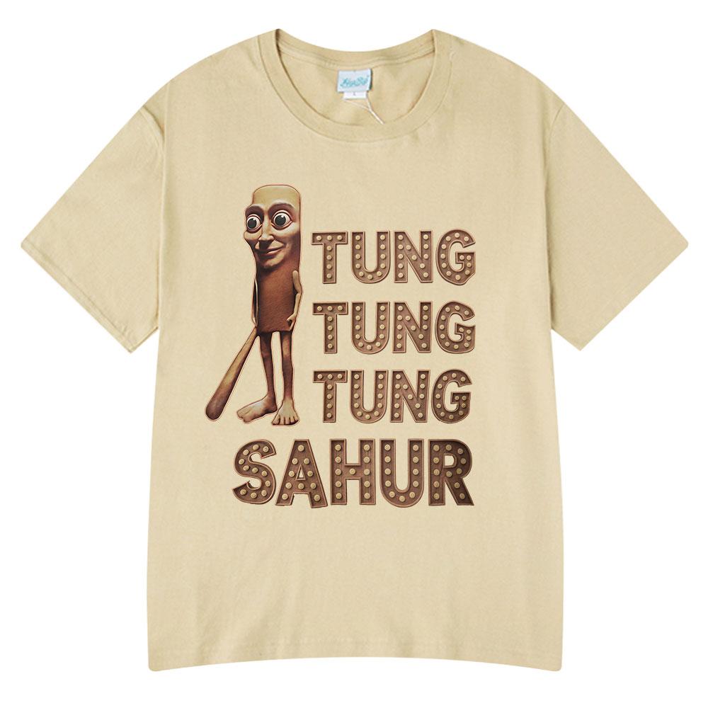 Tung Tung Tung Sahur Funny Italian Brainrot Baseball Bat Meme T-shirt Unisex Clothing Fashion T Shirts Unisex Summer O-Neck T Shirt
