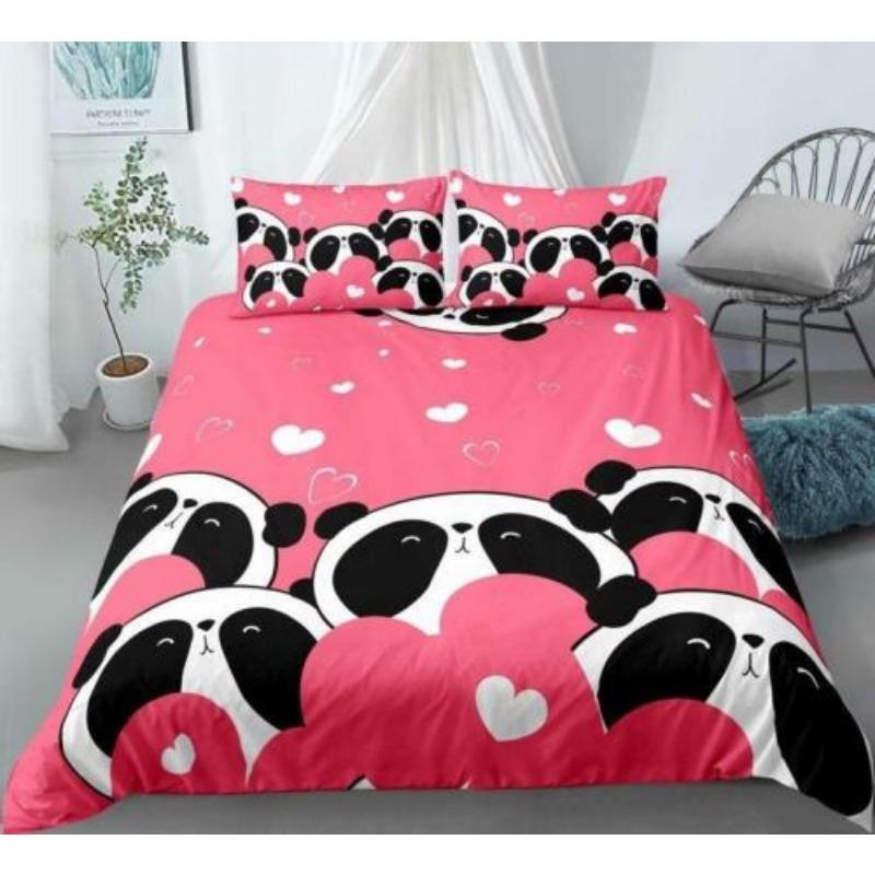 Panda Doona Quilt Duvet Cover Set Pillowcase Single Double Queen King Size Bed