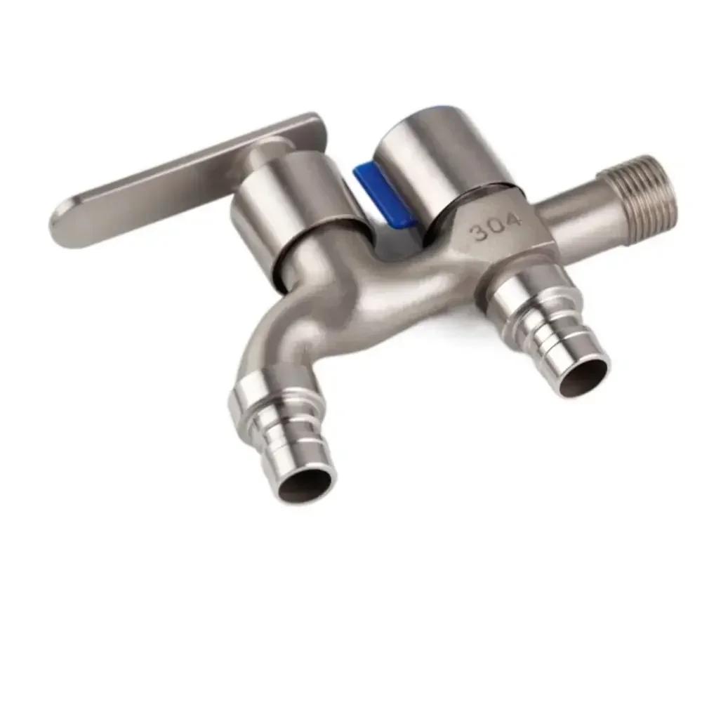 Кран с двумя выходами воды, один вход, два выхода, двухводный, из нержавеющей стали, для швабры, переключатель воды, уличный садовый биде