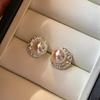 Pearl Moon Charm~Flower Bow Earrings Retro Light Luxury Earrings Fashionable Charm Earrings