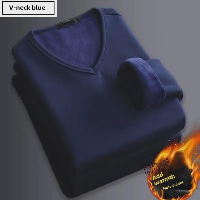 Мужская зимняя термобельё 2024 года из утеплённого бархата — большой размер, можно носить как верхнюю одежду