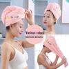 Cartoon Embroidery Coral Fleece Absorbent Dry Hair Cap for Women