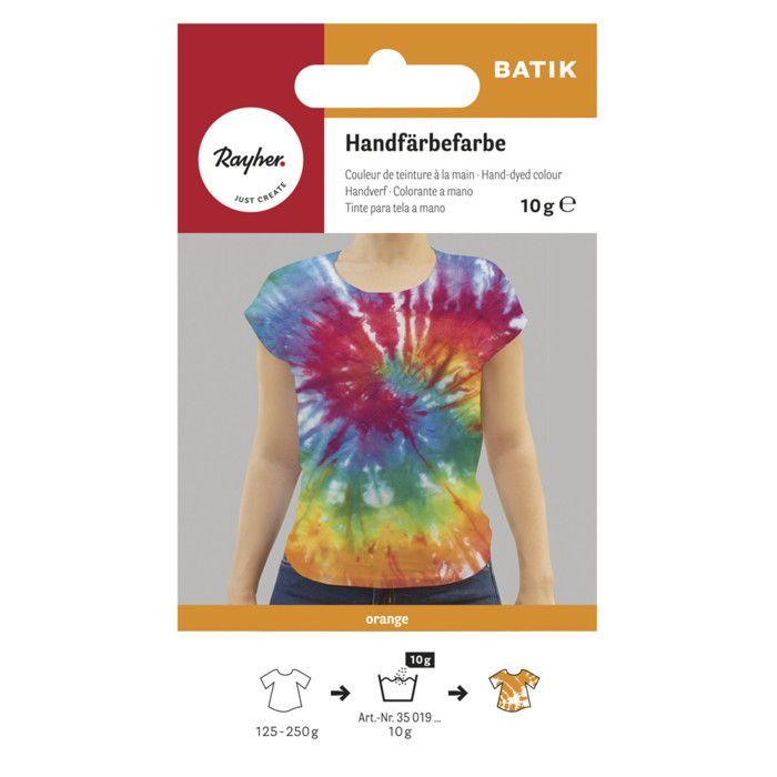 Batik - couleur de teinture à la main, orange, 10g