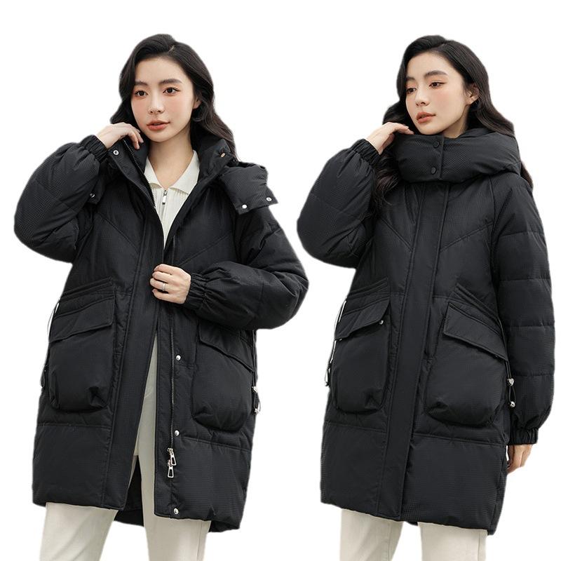 Women's Winter Jacket Coats Thickened Medium-length Cotton Outerwears Large Size Loose Hooded Fashion Youthful Woman Clothes