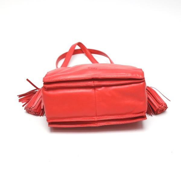 LOEWE leather Tassel Shoulder Bag leather Red Women 380 82 E17 Used