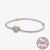 1/100 S925 silver heart crown snake bone bracelet women fashion jewelry DIY bracelet gift for her