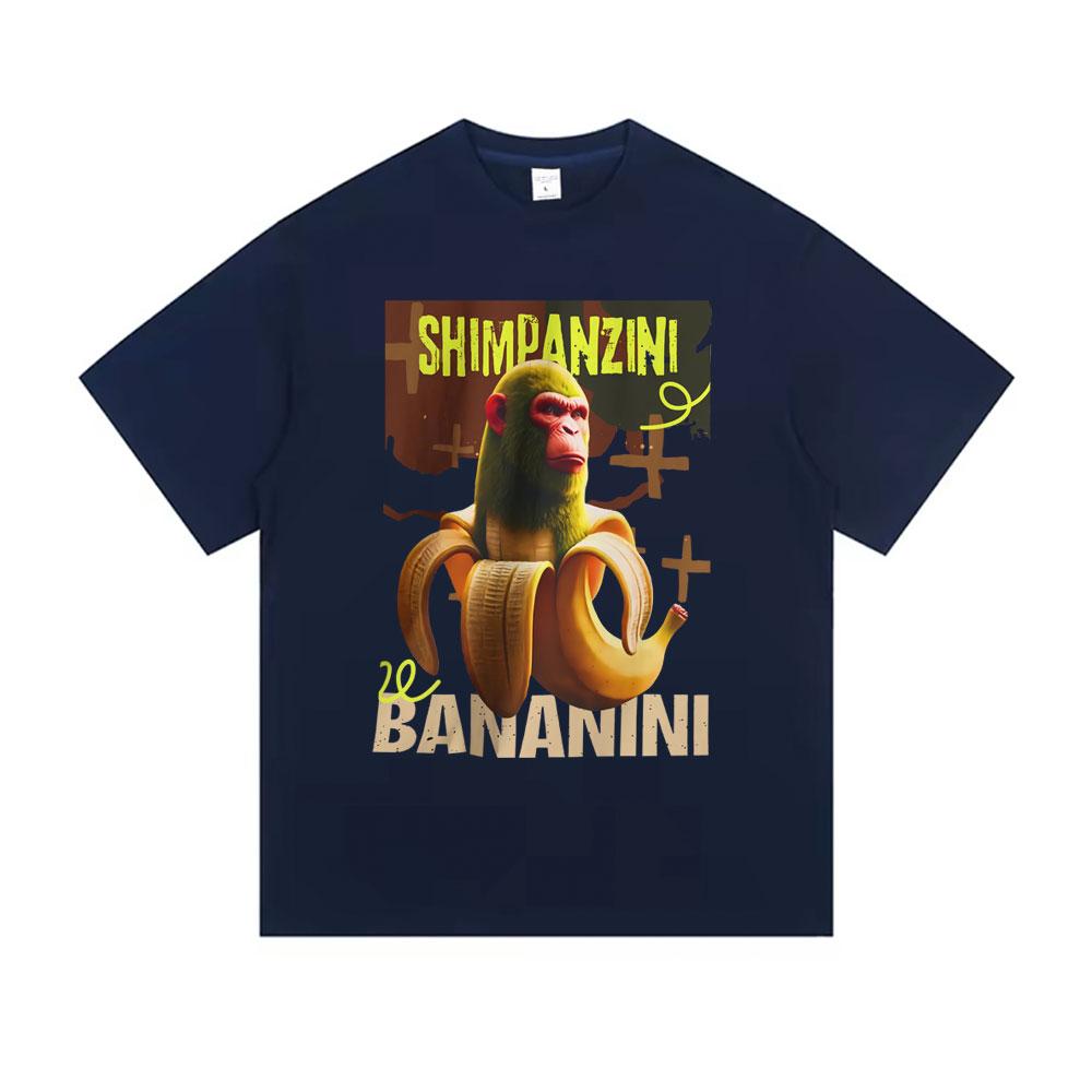 Shimpanzini Bananini Funny Banana Monkey Meme Tshirt Men Women Casual Cotton Vintage T Shirt Male Fashion Humor Short Sleeve