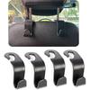 Car Headrest Hook for Purses and Bags 4 Packs,Car Back Seat Headrest Hanger,Universal Vehicle Storage Organizer(Black,4Pack)